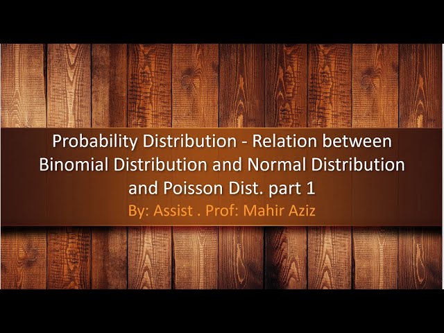 Relation between  Binomial Distribution and Normal Distribution and Poisson Dist.part1