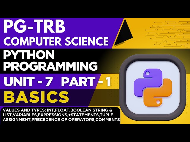 PG-TRB -COMPUTER SCIENCE-UNIT - 7-BASICS-VALUES AND TYPES-PART-1