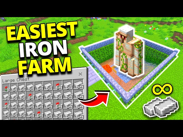 Minecraft 1.21.11+ Super Easy Iron Farm Tutorial (Bedrock)