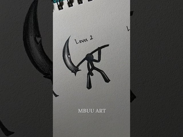 Drawing a stickman in 3 levels✏️ #drawing #tutorial #howtodraw #stickman #art #shorts