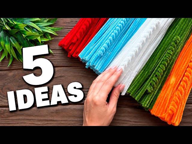 5 IDEAS DIY Easy Pipe Cleaner Crafts Pipe Cleaner Chenille Decoration Flowers