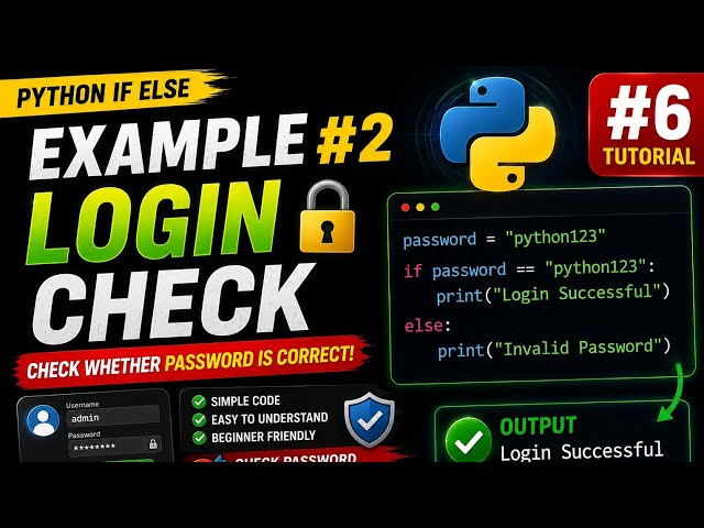 Python IF ELSE Example #2 | Login Check Program in Tamil 🔐 | Python Tutorial #6 #PythonTamil #IfElse
