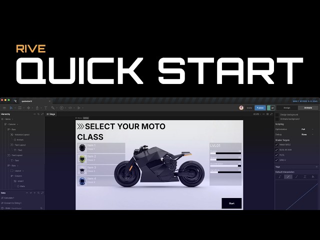 Rive Quick Start Tutorial - Interactive Menu