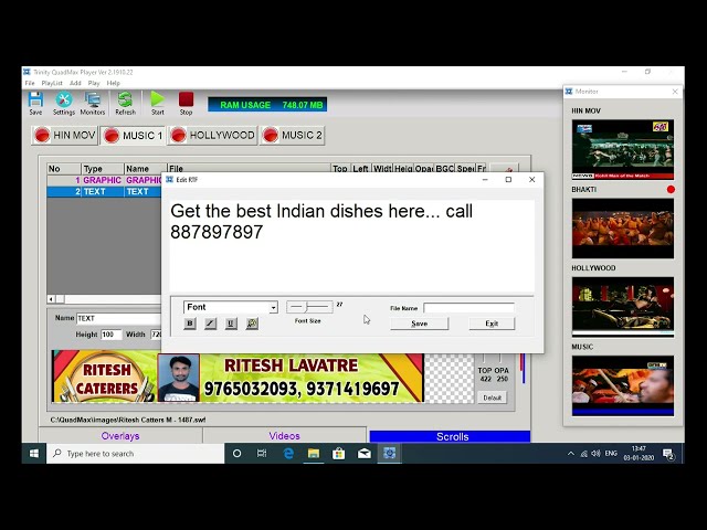 05  QuadMax - Broadcast 4 TV Channels from 1 Computer - Adding Scrolls