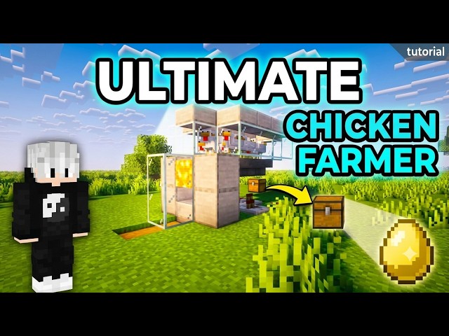 Easiest Minecraft Automatic Chicken Farm Tutorial! (1.20+)