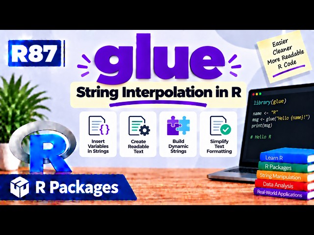 R87 | glue — String Interpolation in R | R Packages | Uplatz