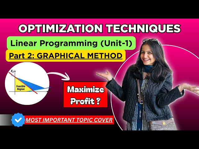 Linear Programming Graphical Method🔥| Maximize & Minimize Questions| Optimization Techniques Unit-1