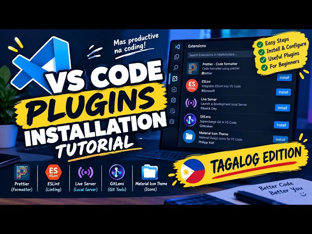 VS Code Plugins Installation - Tagalog Tutorial