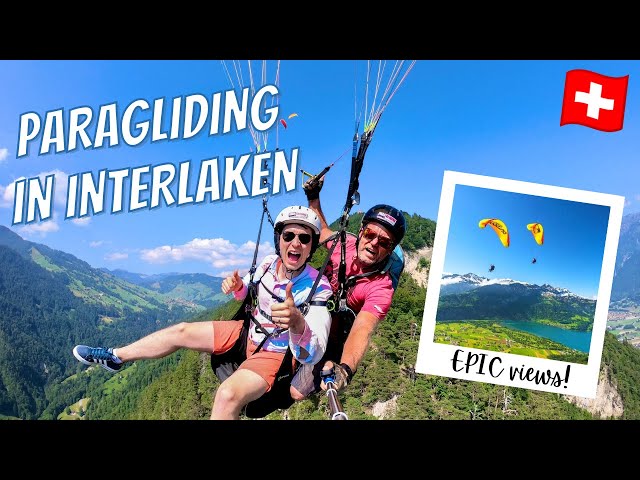 PARAGLIDING IN INTERLAKEN SWITZERLAND: Paragliding over Interlaken! Full Experience with POV footage