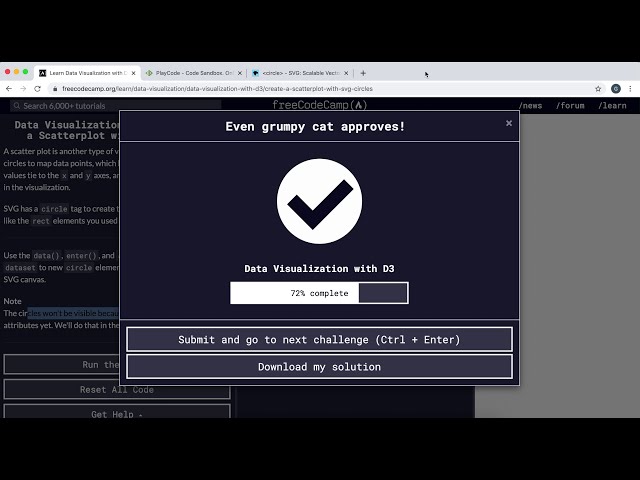 21 - Create a Scatterplot with SVG Circles - Data Visualization with D3 - freeCodeCamp Tutorial