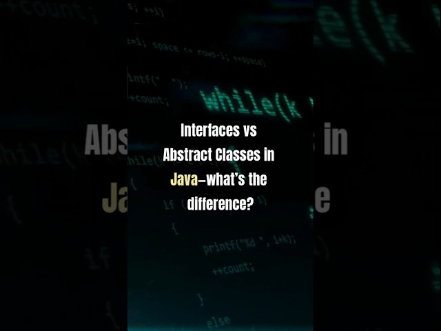 Interface vs Abstract Class in Java Explained Simply #JavaOOP #InterfaceVsAbstractClass#JavaTutorial