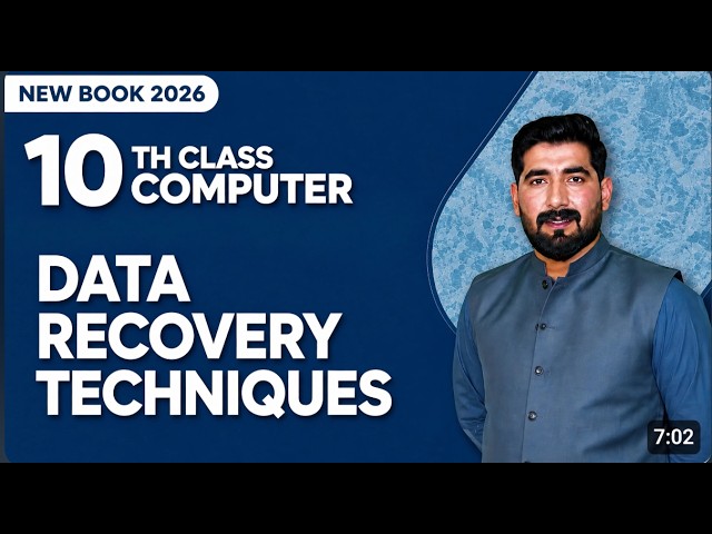 Data Recovery Techniques | 10th class Computer | New Book 2026 | Chapter 2