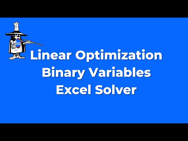 Project Mix Optimization problem with Binary Decision Variables using Excel Solver