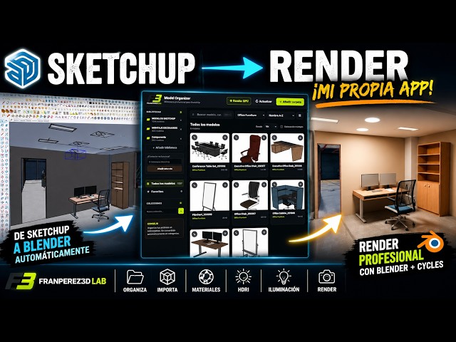 He creado mi propia APP para SketchUp + Blender | Automatiza Render, Materiales e Iluminación