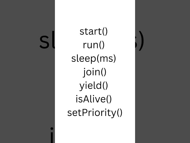 Thread Methods #java #placement #coding