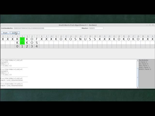 Knuth Morris Pratt Algorithmus - String Matching
