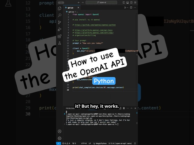 How to use the OpenAI API in Python? #coding  #python  #openai #ai