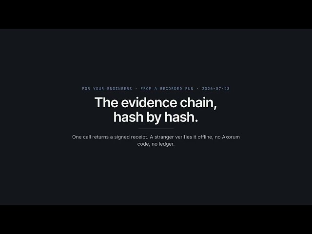 For Your Engineers: The Evidence Chain, Hash by Hash