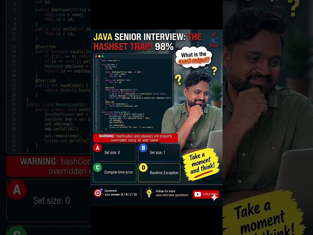 This 1 Java HashSet Question Confuses 98% of Senior Developers! 🤯 #shorts #trending