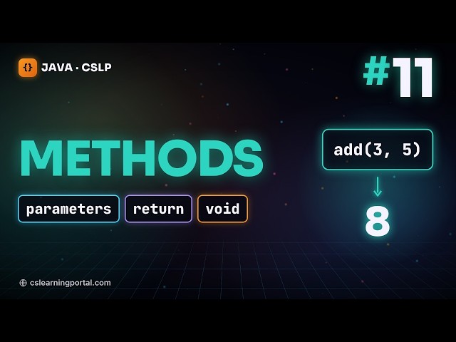 #11 Java Methods Explained (return, void, overloading) | Java Tutorial