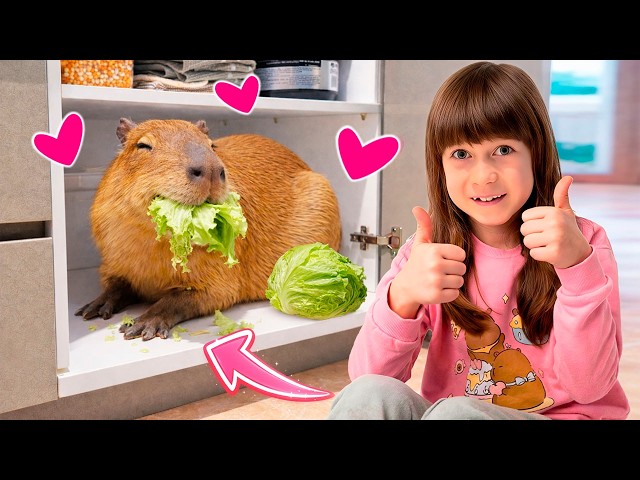 Bianca hides the capybara from her mother and feeds her cabbage.