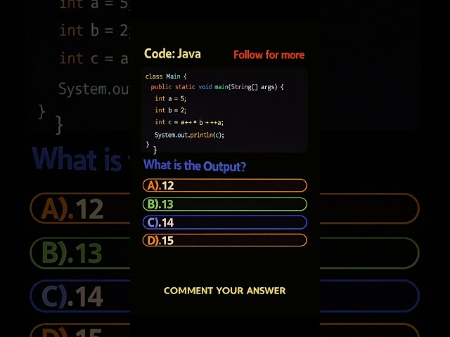 Can you guess the output? 🤔Comment your answer 👇Follow for more coding MCQs