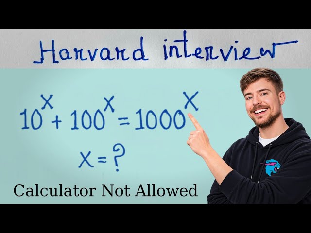 SOLVING A 'HARVARD' UNIVERSITY ENTRANCE EXAM | FIND X?