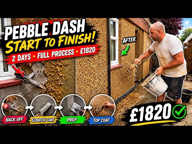 £1820 Pebble Dash Job in 2 Days | Full Process Revealed
