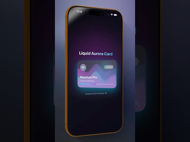 SwiftUI Liquid Aurora Card – Advanced SwiftUI Animation & Canvas Project 🔥🔥