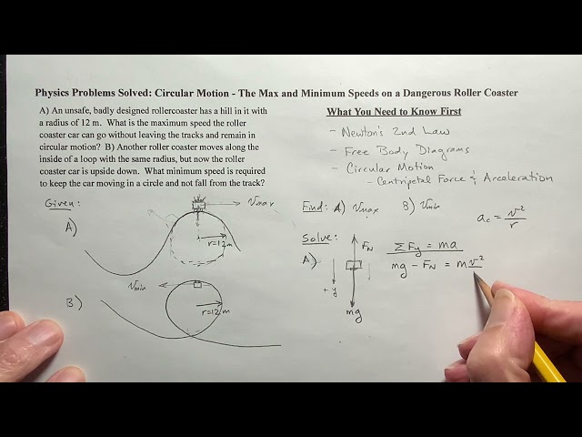 Circular Motion - Max and Minimum Speeds on a DANGEROUS Roller Coaster!