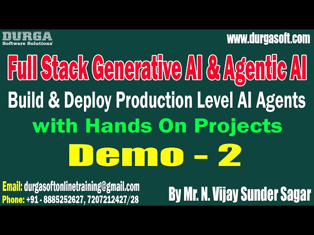 Full Stack Generative AI & Agentic AI tutorials || Demo - 2 || by Mr. N. Vijay Sunder Sagar