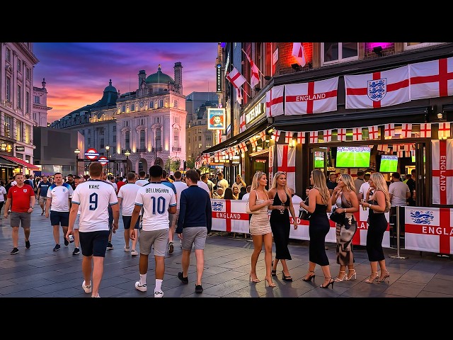 Central London Before England World Cup Match ⚽️ West End Summer Dusk Walk 2026 [4K HDR]