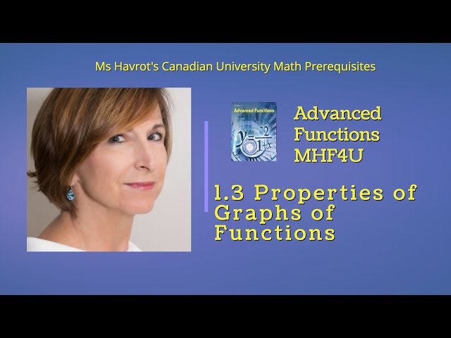 Advanced Functions 1.3 Properties of Graphs of Functions