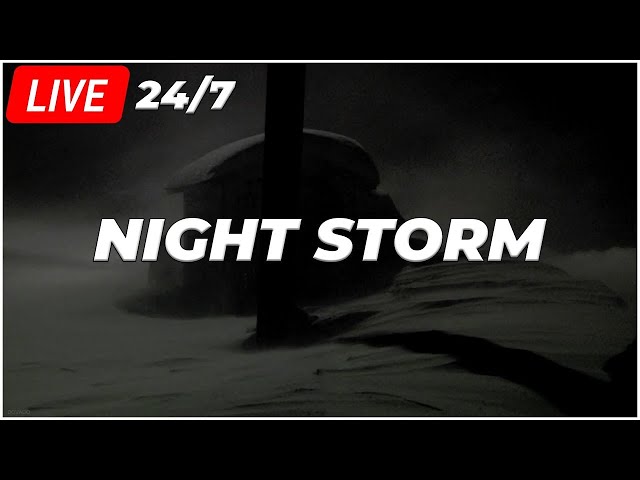 24/7 Intense Night Winter Storm Ambience to Sleep Better 🏔️ Howling Blizzard Sounds & Blowing Snow