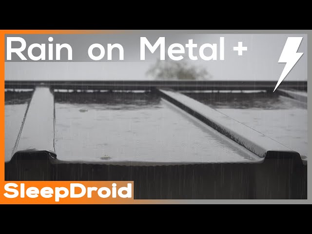 ► Rain Sounds on a Tin Roof During Thunderstorm, Metal Roof Storage Shed Rain for Sleeping, Lluvia