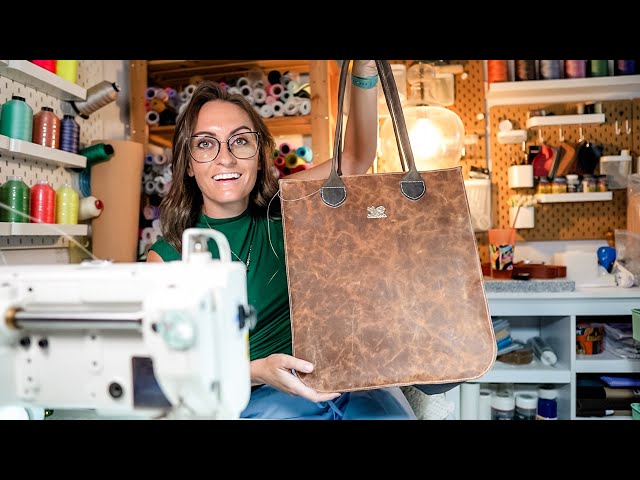 Sewing A Leather Totes Cute Tote Bag On My Juki 1541 - Let’s Modify A Grocery Tote Pattern Together!