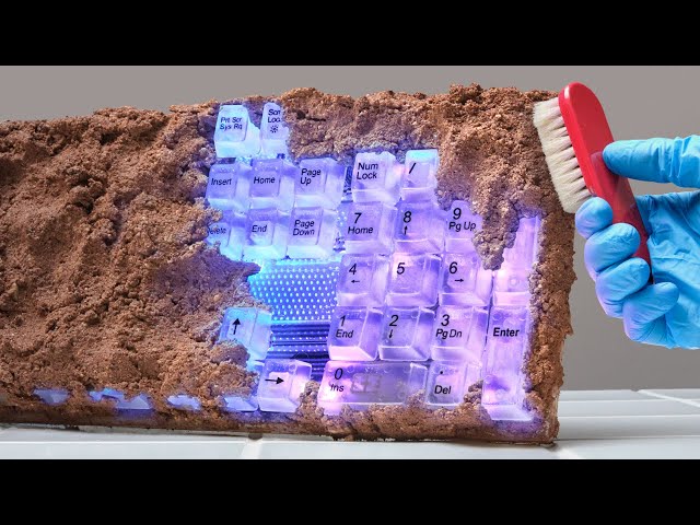 Satisfying Crystal Keyboard Cleaning. ASMR sound