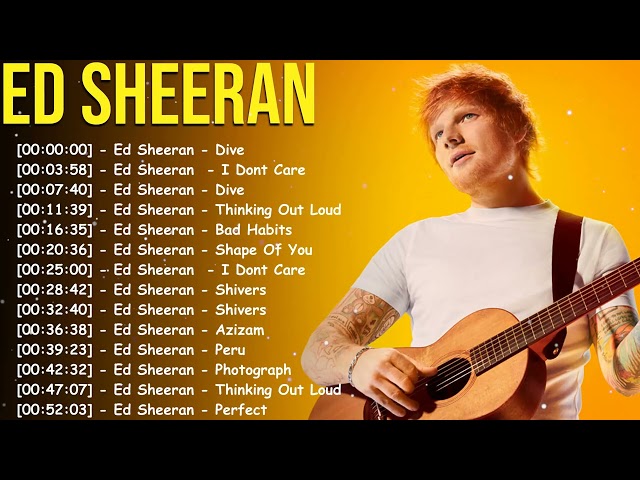 Ed Sheeran Hits Songs Playlist – Greatest Collection of Pop Ballads