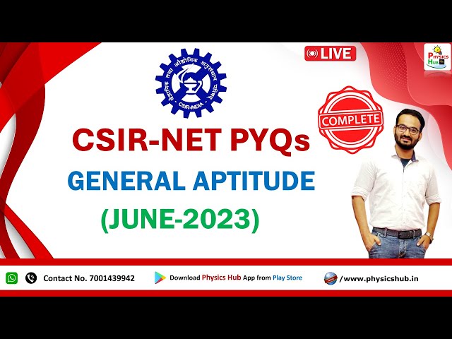 CSIR-NET 2023 June Physical Sciences General Aptitude PYQs