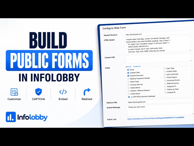 InfoLobby Web Forms Tutorial: Create, Embed & Customize Public Forms