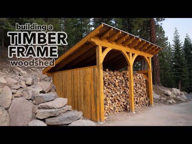 Building a Timber Frame Woodshed - Milling Raw Logs to Lumber, Hand Cutting Mortise & Tenons