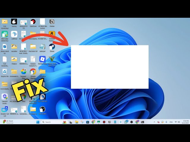 Fix White Blank Box on Desktop Screen Windows 11 Laptop Computer - 2026