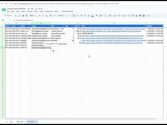 Google Sheets → PDF Invoice & Certificate Generator (Apps Script)