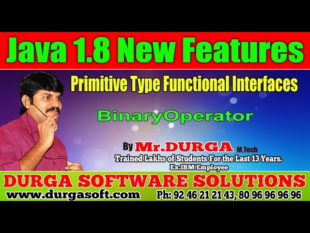 Java 8 New Features ||  BinaryOperator || By Durga