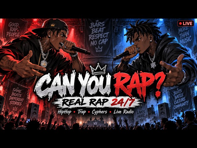 Real Rap 24/7 🚨 | HipHop • Trap • Nonstop Rap Battle in Chat & Freestyle – Live Radio x Instrumental