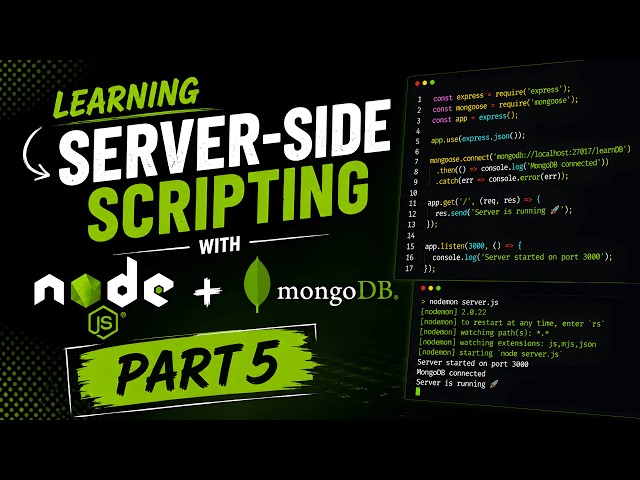 Learning Server-Side Scripting with Node.js & MongoDB — Part 5