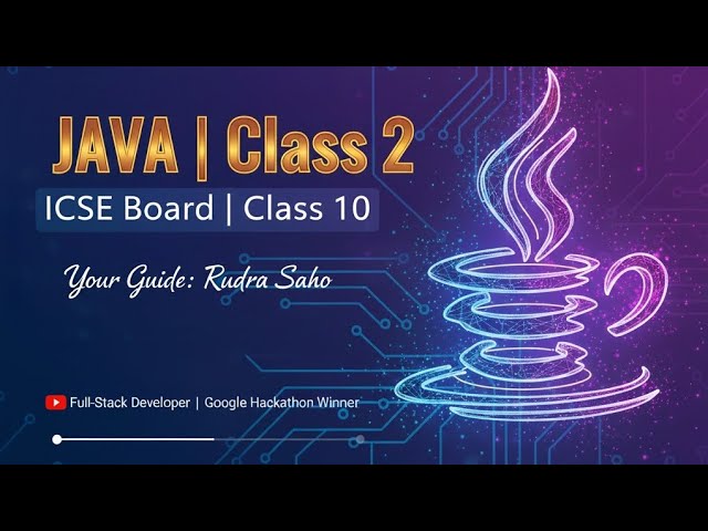 JAVA | Array | Class - 2 | ICSE board | Class 10