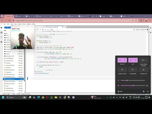 EYE,HAND GESTURE CONTROL