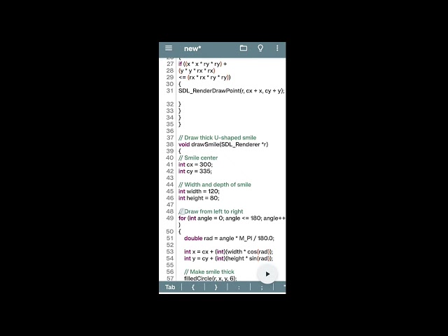 Smiling face using c programming 