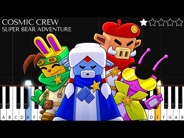 Super Bear Adventure - Cosmic Crew (Easy Piano Tutorial)